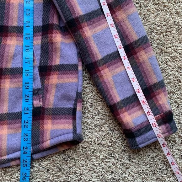 Sage Collective Sherpa Lined Plaid Shacket Very Soft Unisex With Pockets - Picture 8 of 11